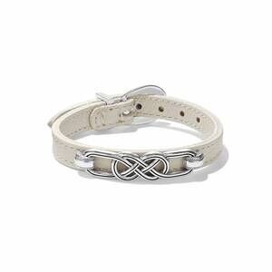 NEW BRIGHTON women's interlok braid leather bracelet in shoe white